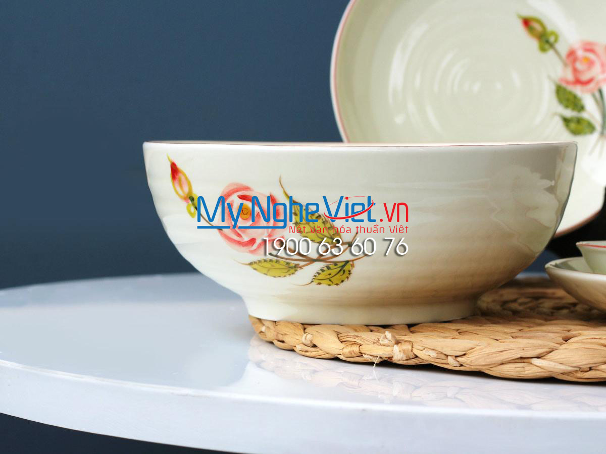 Bộ chén dĩa bàn ăn 6 người MNV-BBA02/Hoa Hồng